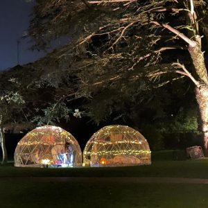 Igloo dome in a beautiful cottage garden